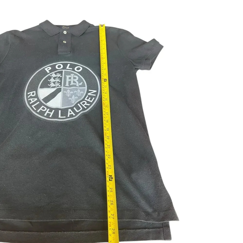 Polo Ralph Lauren Black Grey Emblem Crewneck Sweatshirt Rare Logo Mens M